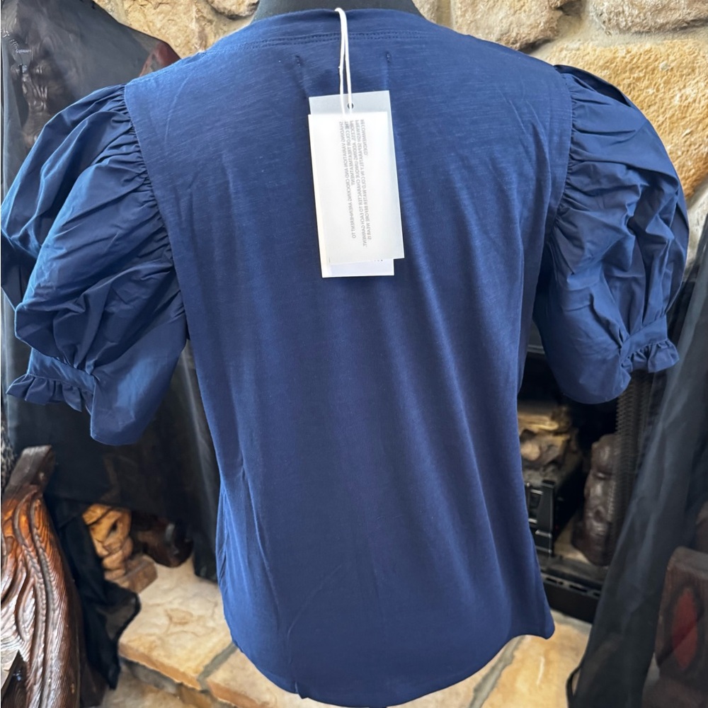 Dear John Navy Puff Sleeve Tee - Picture 4 of 11